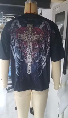 Grunge Graphic Tees for Women Y2k Vintage Gothic T Shirt Teen Girls Aesthetic Emo Baggy Tops 2000s Alternative Clothes in Saudi Arabia