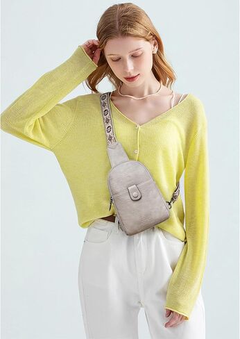 حقيبة حبال صغيرة للنساء من أوبيج، حقيبة كروس جلدية للنساء، حقيبة صدر عصرية مع حزام قابل للتعديل للسفر in Kuwait