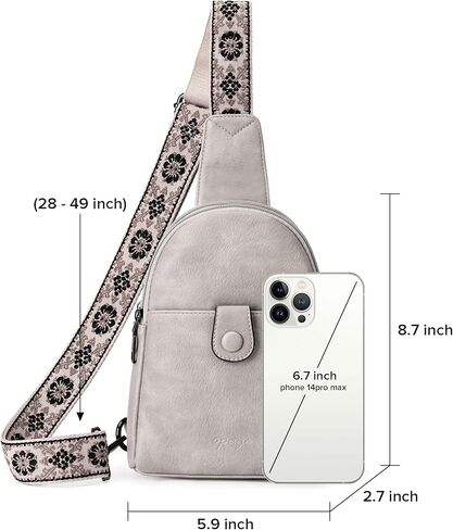 حقيبة حبال صغيرة للنساء من أوبيج، حقيبة كروس جلدية للنساء، حقيبة صدر عصرية مع حزام قابل للتعديل للسفر in Kuwait