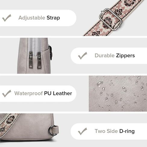 حقيبة حبال صغيرة للنساء من أوبيج، حقيبة كروس جلدية للنساء، حقيبة صدر عصرية مع حزام قابل للتعديل للسفر in Kuwait