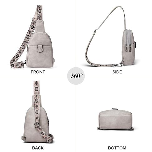 حقيبة حبال صغيرة للنساء من أوبيج، حقيبة كروس جلدية للنساء، حقيبة صدر عصرية مع حزام قابل للتعديل للسفر in Kuwait