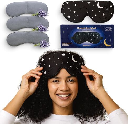 Heated Eye Mask for Dry Eyes – Warm Compress for Migraine, Stye & Puffiness – Eye Heating Pad for Sleeping, Dark Circles, Overnight Relief – USB Rechargeable Self Heating Eye Treatment in Saudi Arabia