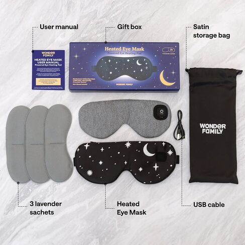 Heated Eye Mask for Dry Eyes – Warm Compress for Migraine, Stye & Puffiness – Eye Heating Pad for Sleeping, Dark Circles, Overnight Relief – USB Rechargeable Self Heating Eye Treatment in Saudi Arabia
