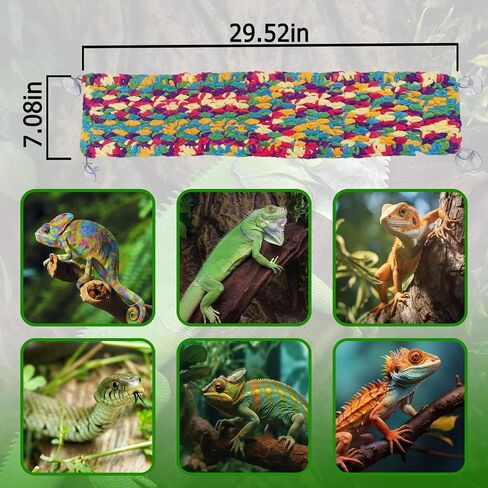 Bearded Dragon Hammock,Double Layer Reptile Hammock with Adhesive Hooks,Soft and Breathable Bearded Dragon Tank Accessories Hammock for Chameleons, Geckos,Snakes, Iguanas(Color) in Saudi Arabia