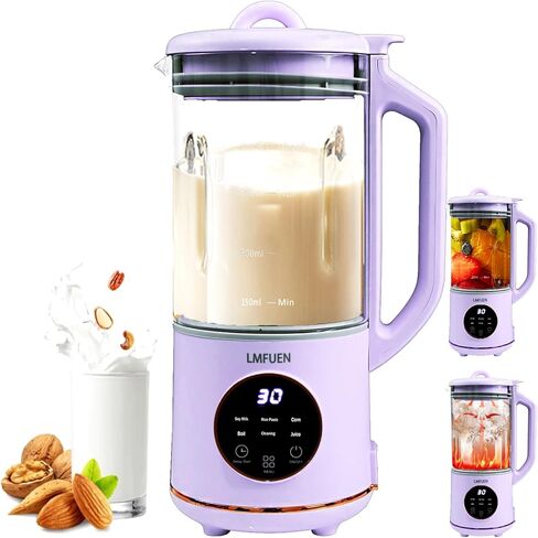 Automatic Nut Milk Maker,40oz Soy Milk Maker for Homemade Almond,Oat,Soy Milk,Plant-Based Milk,Soup Maker Machine,Milk Maker Machine with Delay Start/Keep Warm/Self Clean/Boil Water (White) in Kuwait
