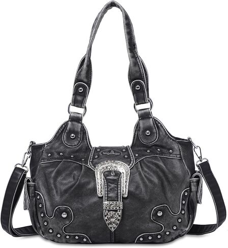 Angel Kiss Hobo Bags for Women Vegan Leather Purses and Handbags Ladies Chic Shoulder Bags Crossbody Purses with Metal Studs in Kuwait