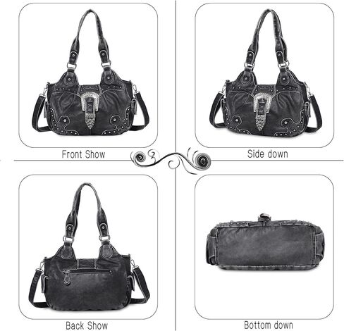 Angel Kiss Hobo Bags for Women Vegan Leather Purses and Handbags Ladies Chic Shoulder Bags Crossbody Purses with Metal Studs in Kuwait