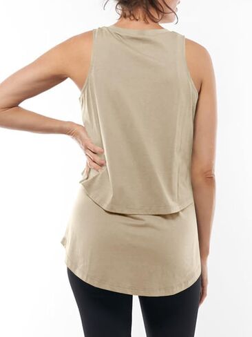 ZDC Women's Maternity Nursing Tank Tops Sleeveless Double Layer Breastfeeding Shirts Summer Pregnancy Clothes in Saudi Arabia