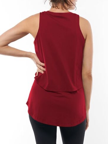 ZDC Women's Maternity Nursing Tank Tops Sleeveless Double Layer Breastfeeding Shirts Summer Pregnancy Clothes in Saudi Arabia