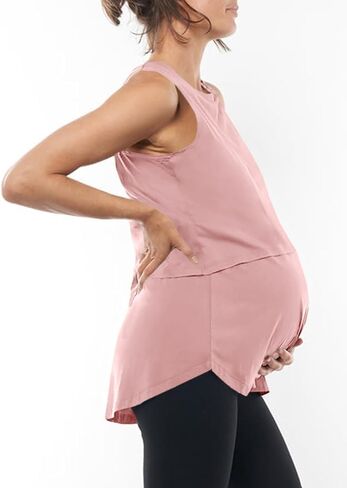 ZDC Women's Maternity Nursing Tank Tops Sleeveless Double Layer Breastfeeding Shirts Summer Pregnancy Clothes in Saudi Arabia