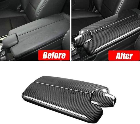 Car Center Armrest Box Cover Fit for Mercedes Benz E Class W212 2010 2011 2012 2013 2014 2015 Interior Auto Accessories Carbon Fiber ABS in Kuwait