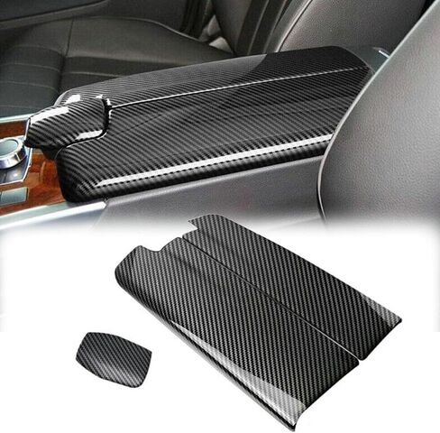 Car Center Armrest Box Cover Fit for Mercedes Benz E Class W212 2010 2011 2012 2013 2014 2015 Interior Auto Accessories Carbon Fiber ABS in Kuwait