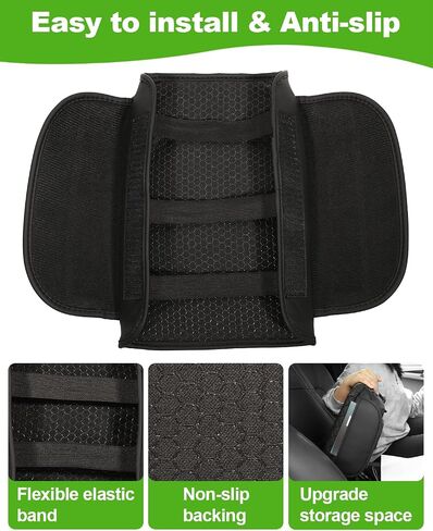 for Toyota Tacoma Center Console Cover Armrest Cover Tacoma Accessories 2005-2015 Black Console Cushion Lid Protector with Pockets in Saudi Arabia