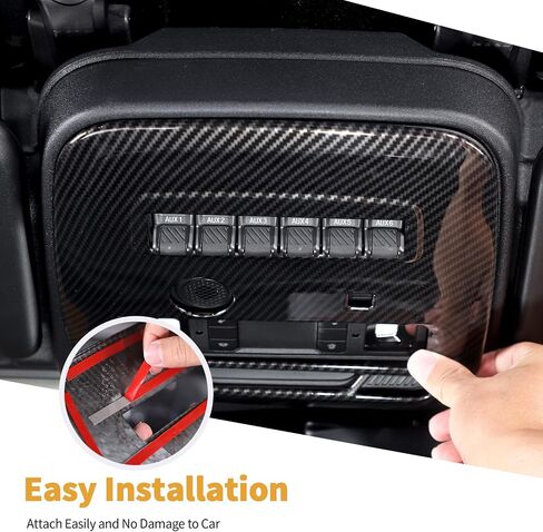 Jimen Compatible with Ford Bronco 2021-2023, Car Top Front Reading Light Panel Cover Trim (Carbon Fiber) in Saudi Arabia