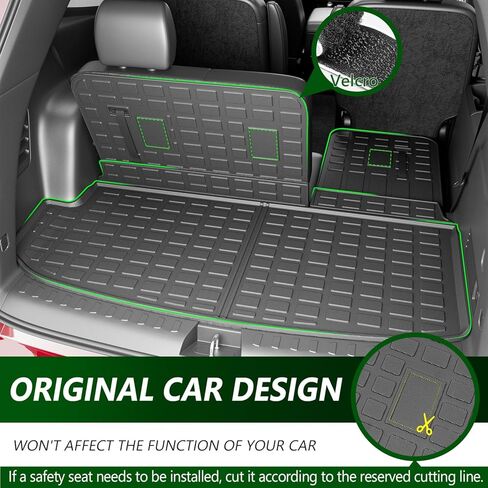 7&8 Seats Cargo Mat Compatible with 2018-2024 Chevy Traverse Trunk Liner Backrest Mat Replacement for 2018-2024 Chevy Traverse Accessories(2018-2024,Cargo Mat+Backrest Mat) in Kuwait