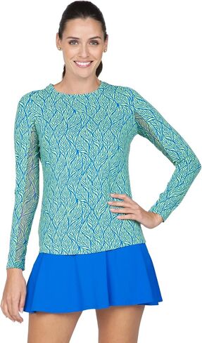 IBKUL Athleisure Wear واقي من الشمس UPF 50+ Icefil Cooling Tech Sally Print كم طويل رقبة دائرية - 12655 in Kuwait