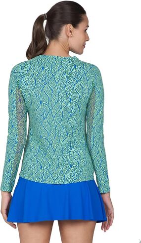 IBKUL Athleisure Wear واقي من الشمس UPF 50+ Icefil Cooling Tech Sally Print كم طويل رقبة دائرية - 12655 in Kuwait