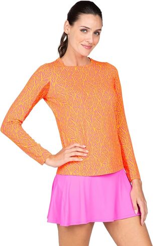 IBKUL Athleisure Wear واقي من الشمس UPF 50+ Icefil Cooling Tech Sally Print كم طويل رقبة دائرية - 12655 in Kuwait