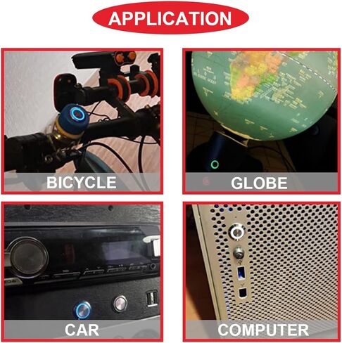 4 قطع 12 ملم مفتاح زر ضغط LED ذاتي القفل غلاف أسود IP65 مفتاح زر ضغط مقاوم للماء 1NO1NC مع مقبس سلك LED أحمر/أصفر/أزرق/أخضر وغطاء أسلاك لسيارة القوارب البحرية in Kuwait