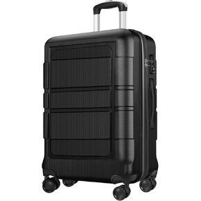 Carry On Luggage 22x14x9 Airline Approved, Suitcase with Spinner Wheels (20 Inch, Black)