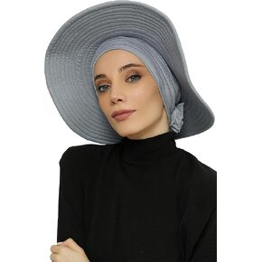 Aisha's Design 2 in 1 Womens Wide Brim Summer Bonnet-Hat Foldable Roll up Beach Cap Removable Sun Hat for Women 2-Pack