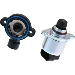 Throttle Position Sensor and Fuel Injection Idle Air Control Valve Set, for Chevrolet, Plastic Metal, 17113578 17113625, Black Silver Tone, 1 Set Stylish Design