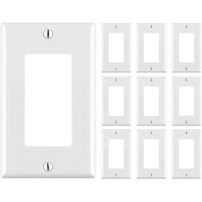 Cmple - 10 عبوات من محولات مرنة للوحة الحائط المزخرفة، لوحة حائط واحدة مع ممر فتح مرن من خلال لوحة حائط عصابة واحدة للكابلات - أبيض in Kuwait