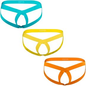 ZONBAILON Mens Bulge Enhancing Jockstrap Briefs Athletic Supporter Big Ball Pouch Backless Underwear Pack M L XL 2XL 3XL