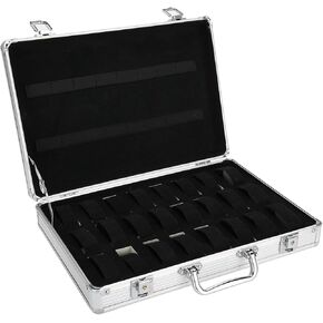 Tomotato Watch Box,24 Grids Watch Organizer Case Aluminum Alloy Watch Display Storage Suitcase for Classifying Displaying Watches