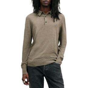 AllSaints Men's Mode Merino Long Sleeve Polo
