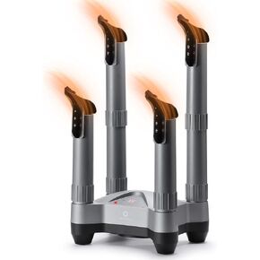 AIRTHEREAL SD Electric Shoe Dryer with Ozone Deodorization Heat Blower, Fast Drying & Adjustable Timer, Suitable for Work, Ski Boots, Sneakers, Gloves, and Leather, Grey, 12.1 x 11.6 x 23 Inches