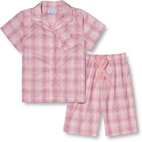 PajamaGram Pajamas for Kids - Kids Short Sleeve Button Down Pajamas with Shorts