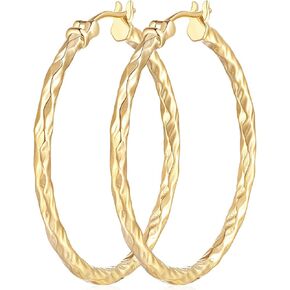 14K Gold Hoop Earrings for Women,Large14K Gold Earrings Thick Women’s Hoop Earrings Jewelry 30 mm,35 mm (35MM)