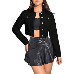 WDIRARA Women's Crop Denim Jacket Tassel Casual Jean Coat With Button Pocket