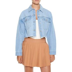 Forever 21 Women's Cropped Denim Trucker Jacket