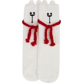 Snoozies Fuzzy Funny Socks for Women, Christmas Socks 1 Pair, Cozy Winter Socks for Women, Holiday Fuzzy Socks