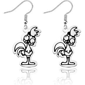 WSNANG Hei Hei Inspired Gift Hei Hei Earrings Funny Chicken Mom Hei Hei Jewelry Cartoon Movie Lover Gift Fairy Tale Gift