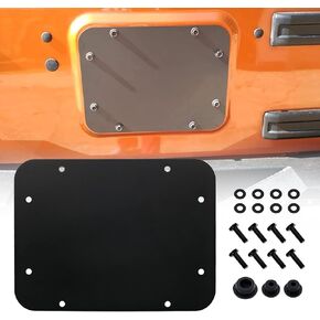 Sporacingrts Spare Tire Carrier Delete Filler Vent-Plate Cover with with Tailgate Rubber Plugs Set and Bolts Compatible with 2007-2018 JK JKU（Aluminum）