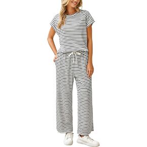 طقم جلاميكر مكون من قطعتين للنساء لصيف 2025 أطقم متناسقة مخططة ملابس نسائية in Kuwait