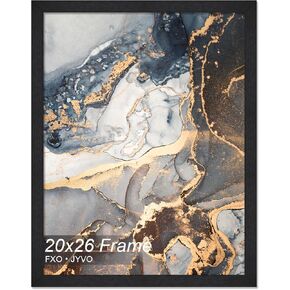 Engineered Wood 19x27 Frame, Black Picture Frame for 19 x 27 Inch Poster Puzzle Photo, Light Weight 19 by 27 Poster Frame with Wood-grain for Wall - 1 Pack/Black/19 x27