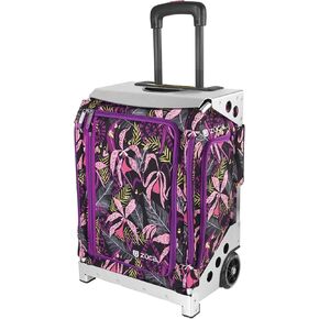 ZUCA Navigator Carry On Luggage with Wheels - 20 inch Airline Approved Wild Orchid Bag and Silver Frame with Built-In Seat
