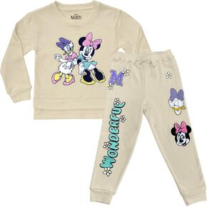Disney Girls Minnie Mouse Clothing Set - Minnie Mouse and Daisy Duck Sweatshirt and Jogger - 2-Piece Outfit Set - Sizes 4-10