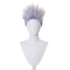 Shancon Anime Satoru Gojo Wig Spikier Light Purple Short Party Hair Halloween Cosplay Props Accessory Men
