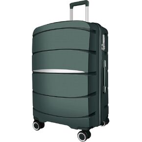20 Inch Carry-On Luggage 22x14x9 Airline Approved, PP Suitcase with Spinner Wheels
