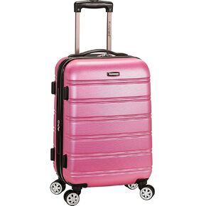 Rockland Melbourne Lightweight Expandable Hardside Spinner Wheel Luggage in Pink