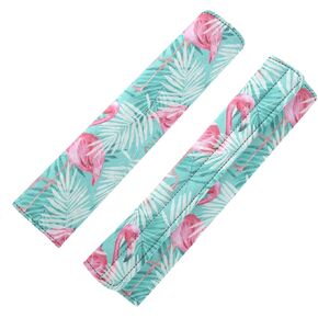 الوردي فلامنغو شجرة النخيل الاستوائية يترك على الفيروز 2 قطعة غطاء منصات حزام مقعد السيارة قابل للتعديل، ويغطي حزام الكتف حزام مقعد السيارة العالمي، وسائد حزام مقعد السيارة للبالغين والأطفال in Kuwait