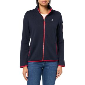 Nautica Women's Mockneck Zip Up Fleece Jacket