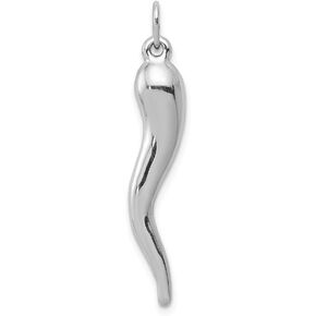 Jewels By Lux 14k White Gold Italian Horn Charm