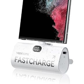 VEEKTOMX Portable Charger for iPhone 16/15, Mini Power Bank with USB C Port 5,000mAh 20W PD Fast Charging, Pocket Phone Charger for iPhone 16/16 Pro/iPhone 15, Samsung Galaxy S22/S23, AirPods