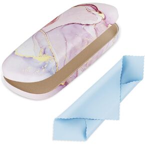 Eyeglasses Case, Portable Protective Hard Shell Glasses Case with Cleaning Cloth for Men Women